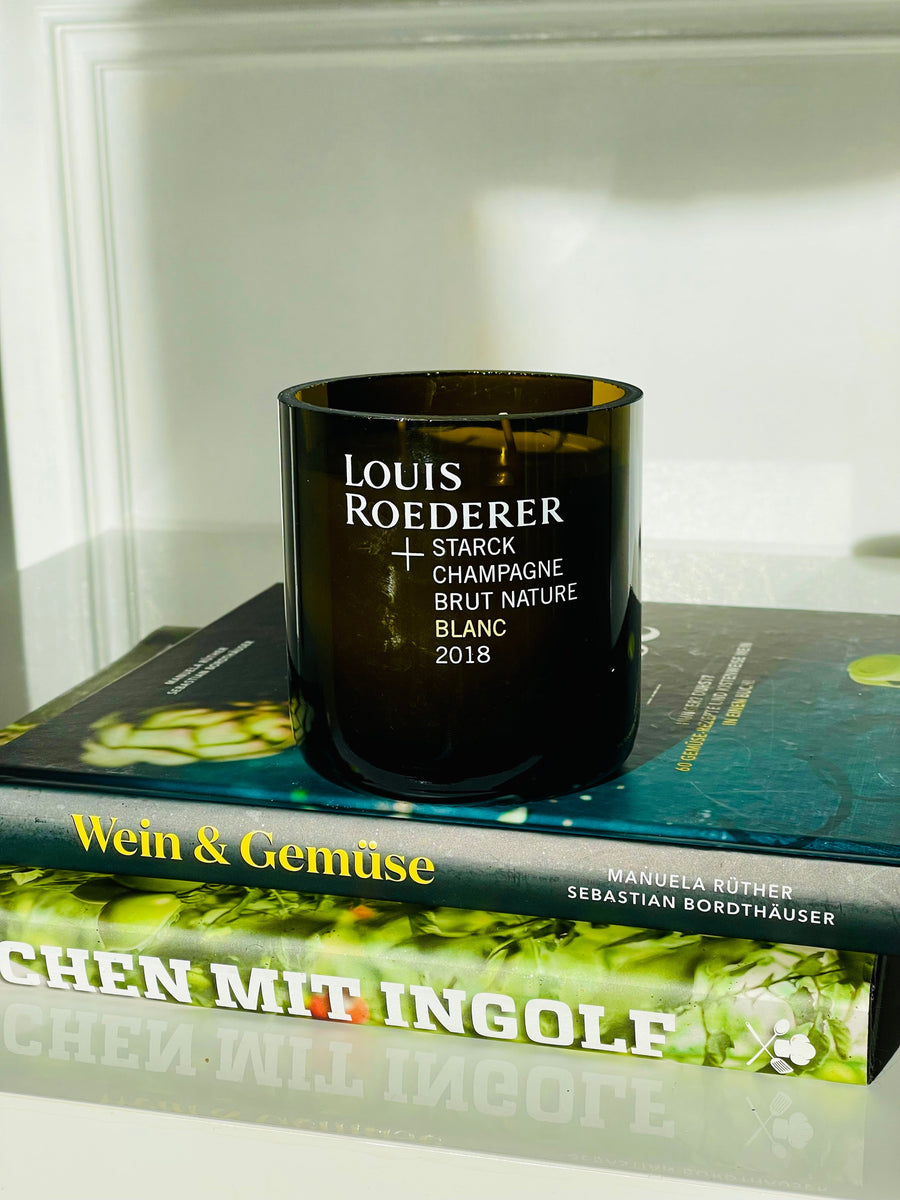 GAHRDSGN Flaschenkerze aus einer originalen Champagnerflasche als Geschenk für Sekt- und Champagnerfans