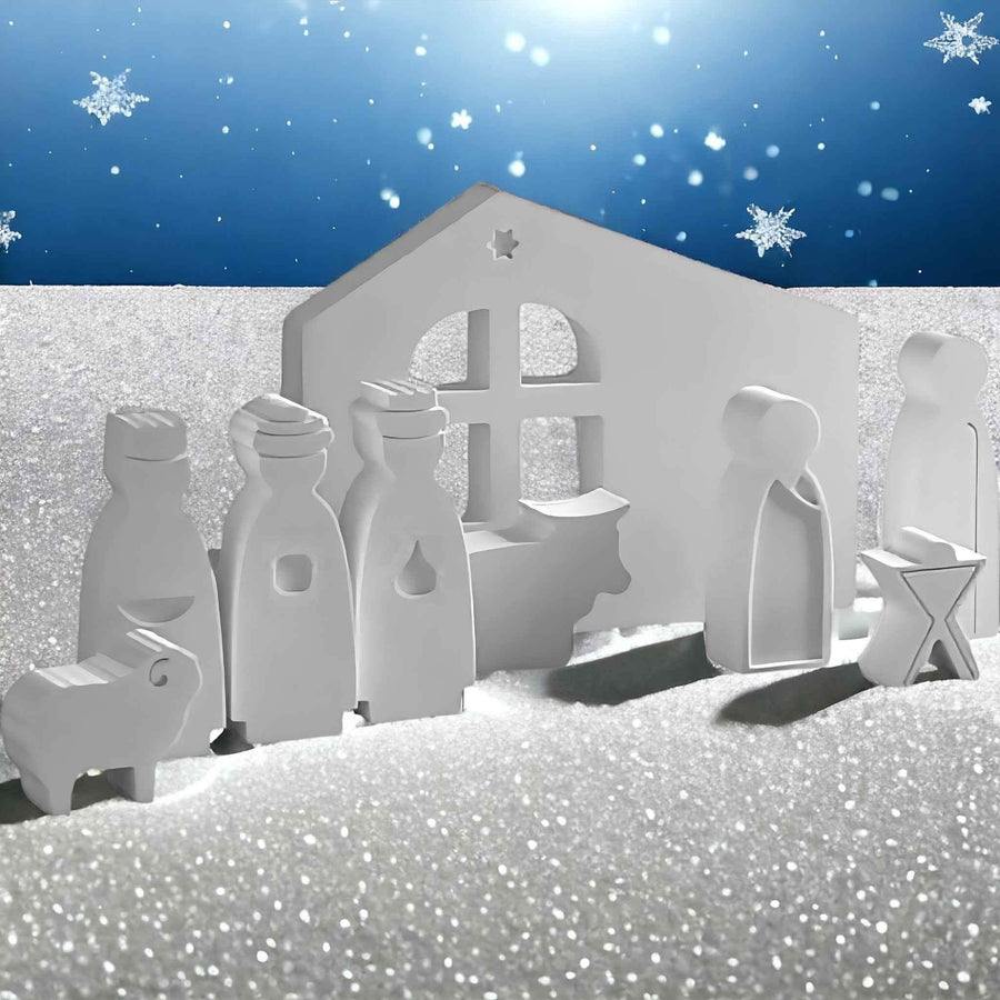 Mini-crèche de Noël à décorer : 5 idées en blanc ou gris pastel