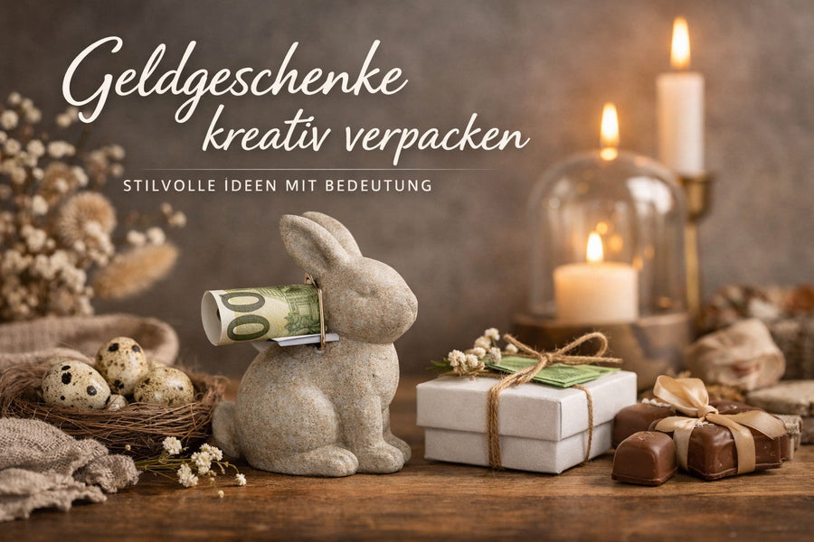 Kreativ verpacktes Geldgeschenk als stilvolle Geschenkidee – dekorativ inszeniert für Ostern, Geburtstag oder Weihnachten