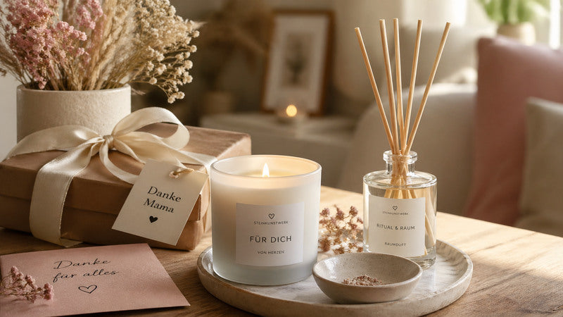 Muttertagsgeschenk 2026 mit Duftkerze und Raumduft