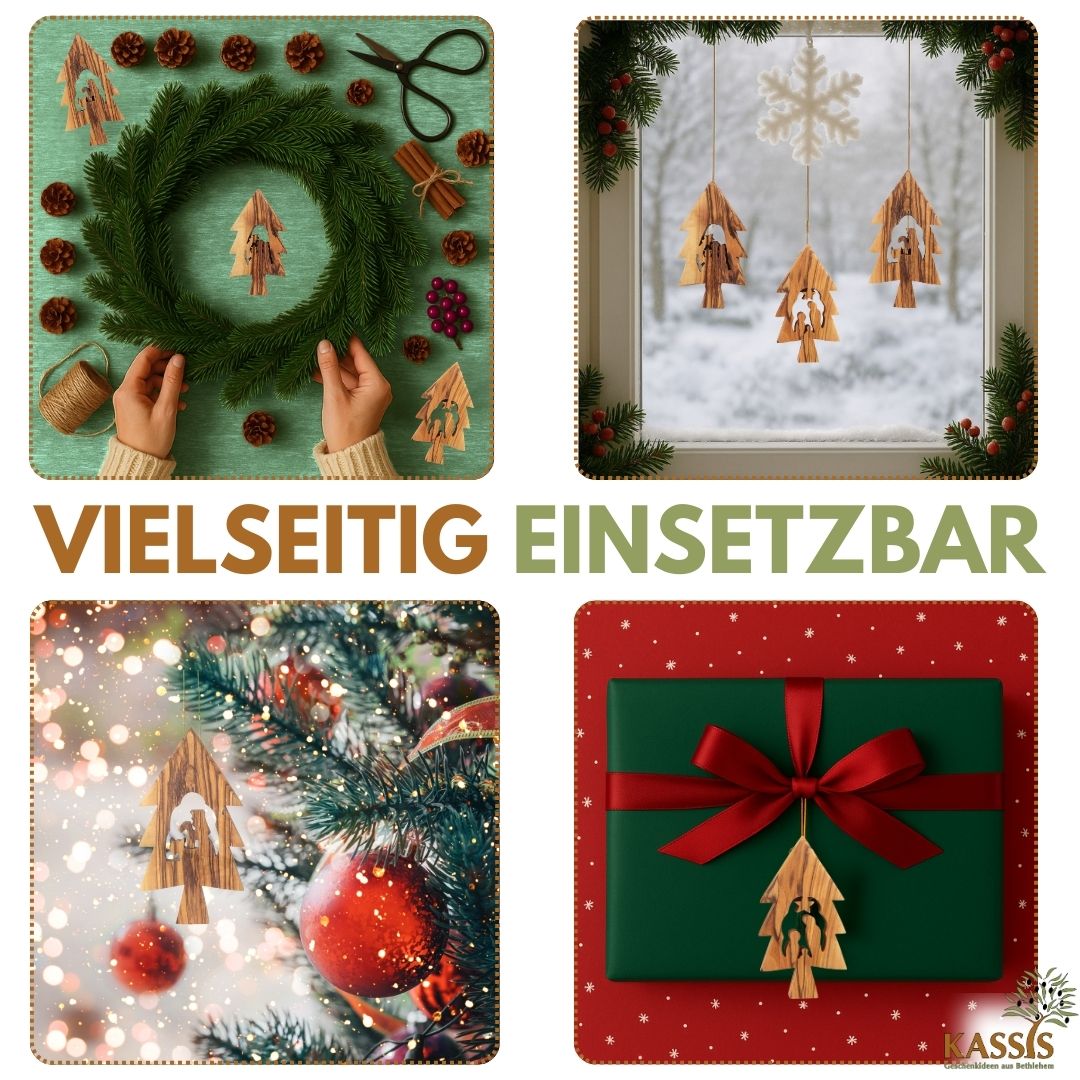 Krippen-Anhänger im Tannenbaum – 3er-Set
