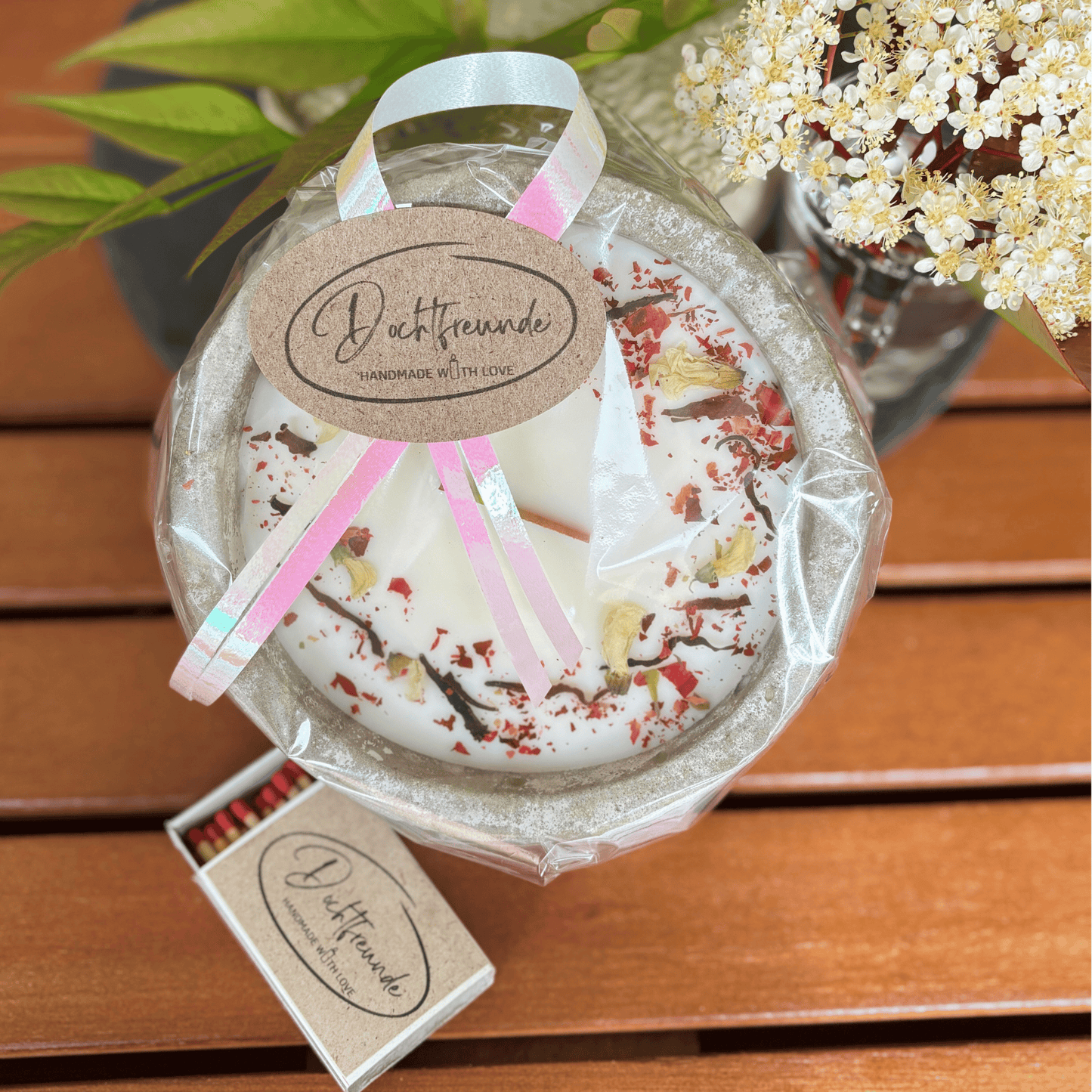 XL Citronella Kerze „Die Stille“ – Grau mit Deckel