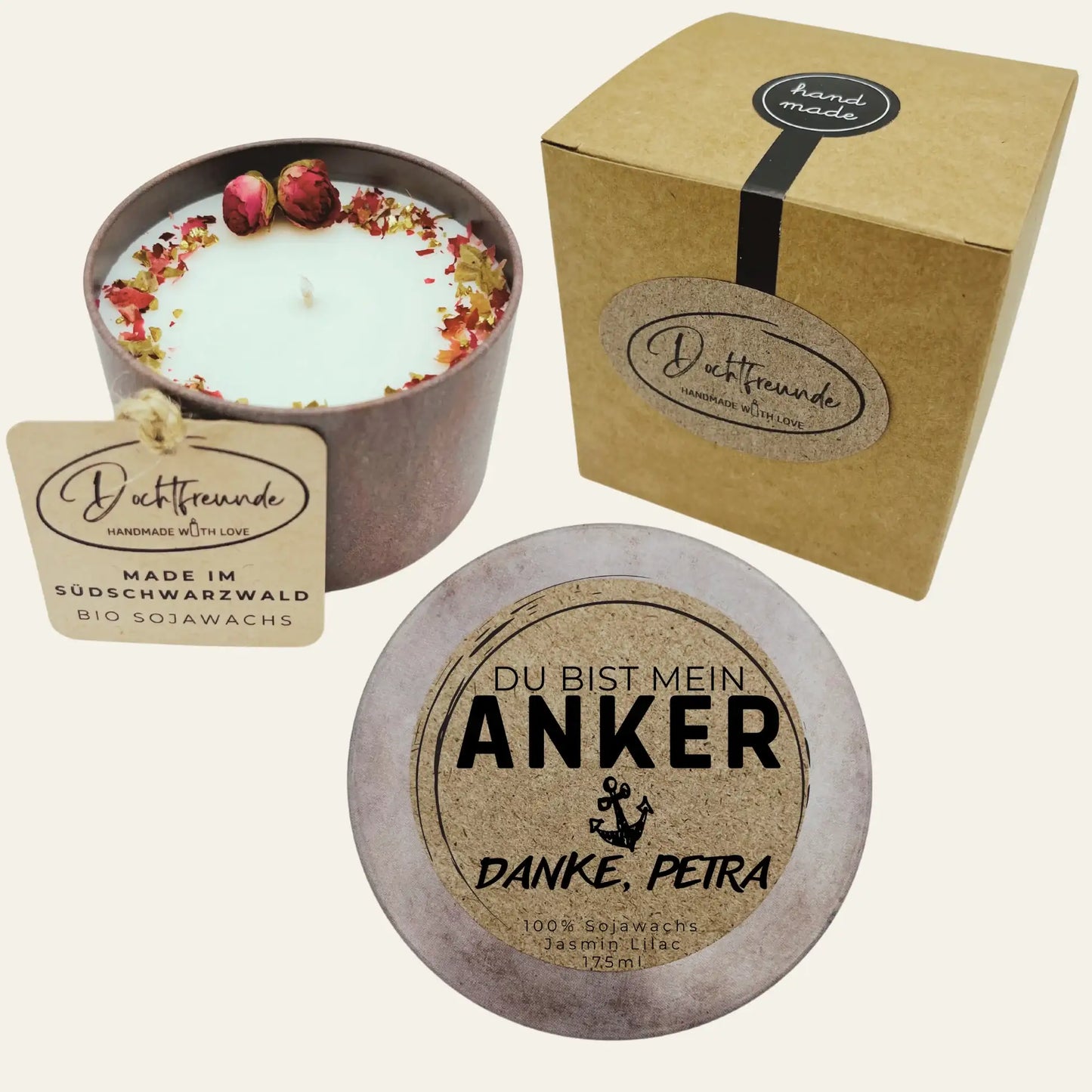 DochtFreunde Personalisierte Duftkerze mit Namen und Datum | Valentinstag Geschenk für Sie und Ihn | Lustig und Romantisch (Nervensäge, Jahrestag, Fernbeziehung)