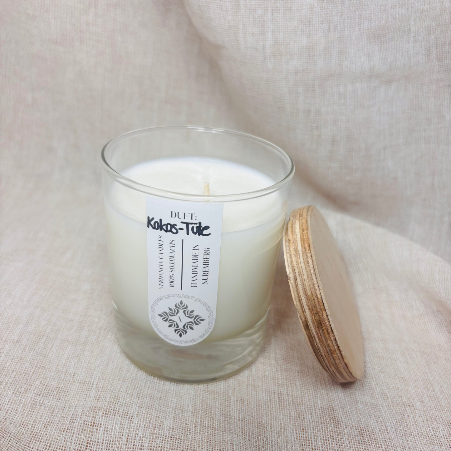 Soja Duftkerze - "Kokos-Tüte" - Kokos und Hanf