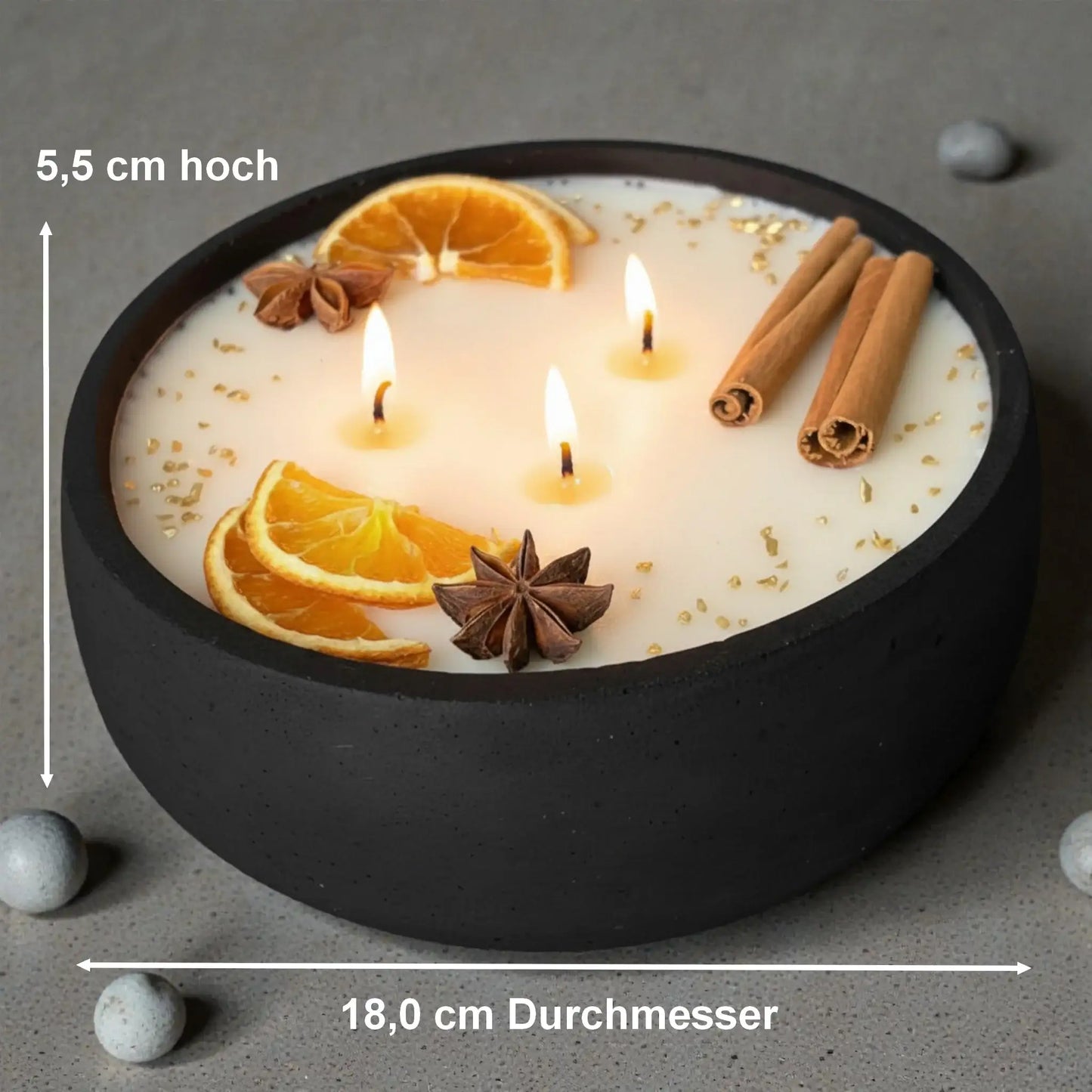 Betonkerze "Big Black" – Handgemachte vegane Kerze mit Duft & Charakter - by SteinKunstWerk | Outdoor aus nachhaltiger Herstellung