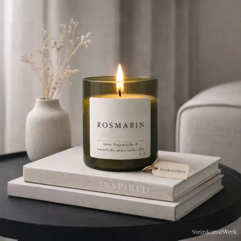Rosmarin – natürliche Duftkerze für Klarheit, Frische & Harmonie - by SteinKunstWerk | Duftkerze im Glas aus nachhaltiger Herstellung