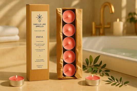 FREYA Premium-Duft-Teelichter – Liebe, Harmonie & Sinnlichkeit in Handarbeit - by SteinKunstWerk | DS aus nachhaltiger Herstellung