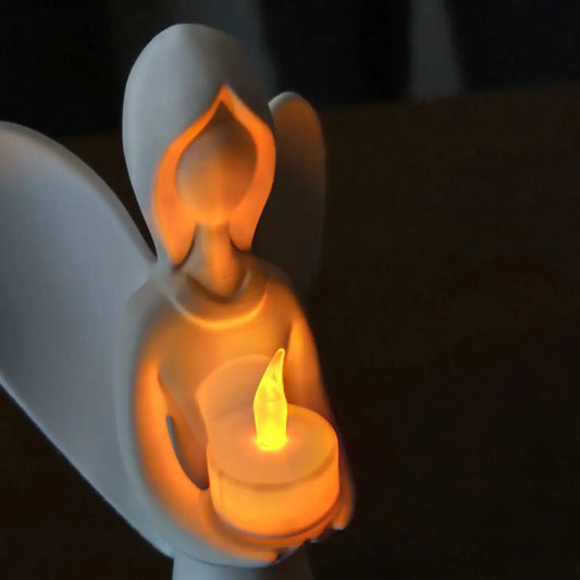 Christmas Angel – Weihnachtsengel mit LED-Teelichthalter - by SteinKunstWerk | Deko aus nachhaltiger Herstellung