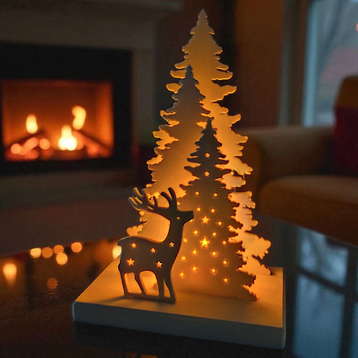 Christmas Decor Scene – Weihnachtsdekoration mit LED-Teelichthalter