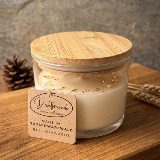 Vanilla-Toffee Weihnachtskerze im Glas – DochtFreunde