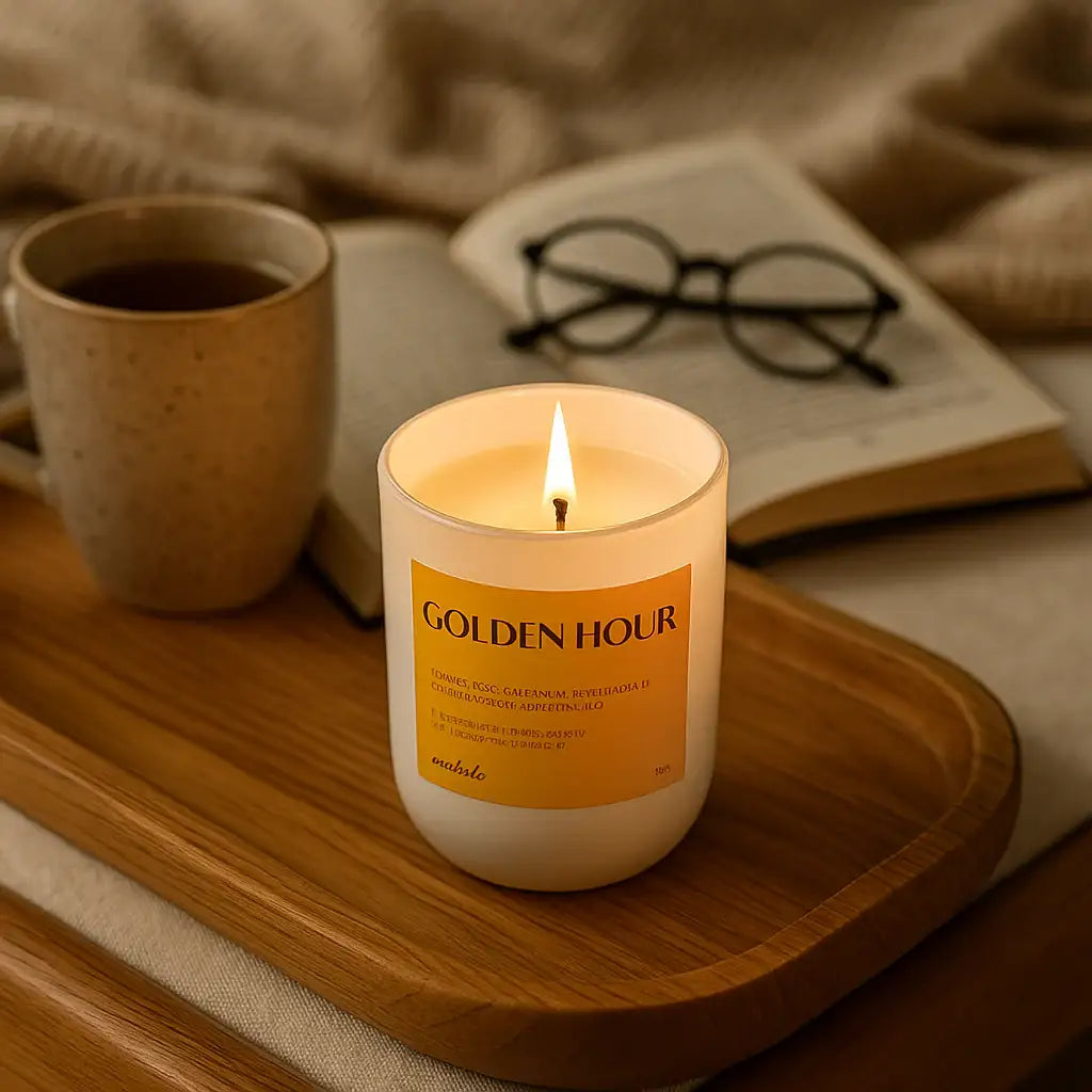 Duftkerze "Golden Hour" – Wärme & Eleganz - by SteinKunstWerk | Duftkerze aus nachhaltiger Herstellung