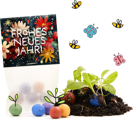 10×5 Blumenmurmeln „Frohes neues Jahr“