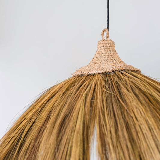 Boho-Lampenschirm MAWANA – Seegras und Raffia