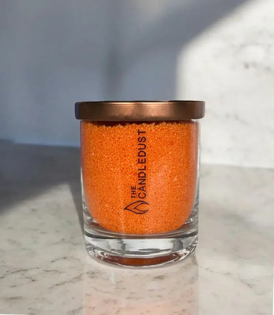 🕯️ The Candledust – Orange Designkerze im Glas (160 g) - by SteinKunstWerk | DS aus nachhaltiger Herstellung