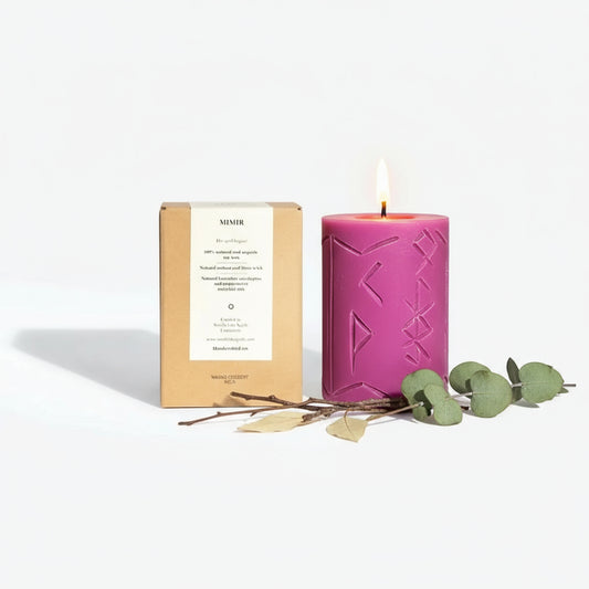 Runenkerze Mímir nach nordischer Tradition – für Klarheit & Inspiration - by SteinKunstWerk | Runenkerzen aus nachhaltiger Herstellung
