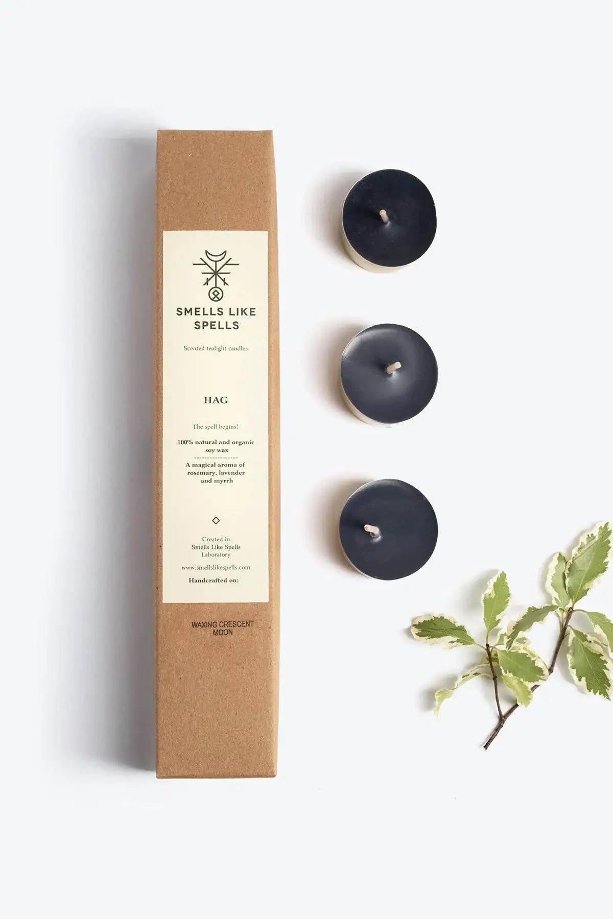 Handgemachte Sojawachs-Teelichter „Hag“ – Duftkerzen für energetische Reinigung & Schutz - by SteinKunstWerk | DS aus nachhaltiger Herstellung