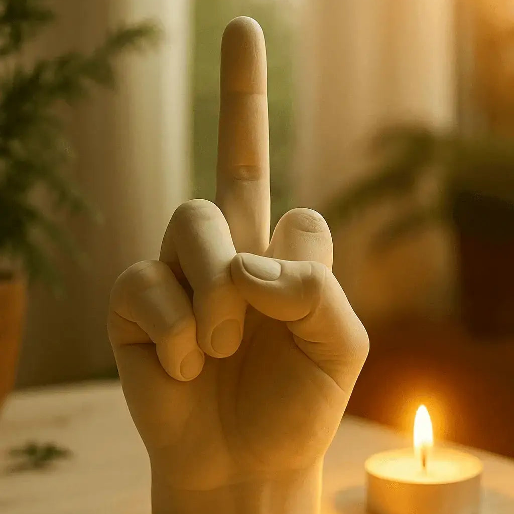 Originelle Mittelfinger-Dekofigur – Handgefertigt, massiv & ein Statement mit Humor - by SteinKunstWerk | Deko aus nachhaltiger Herstellung