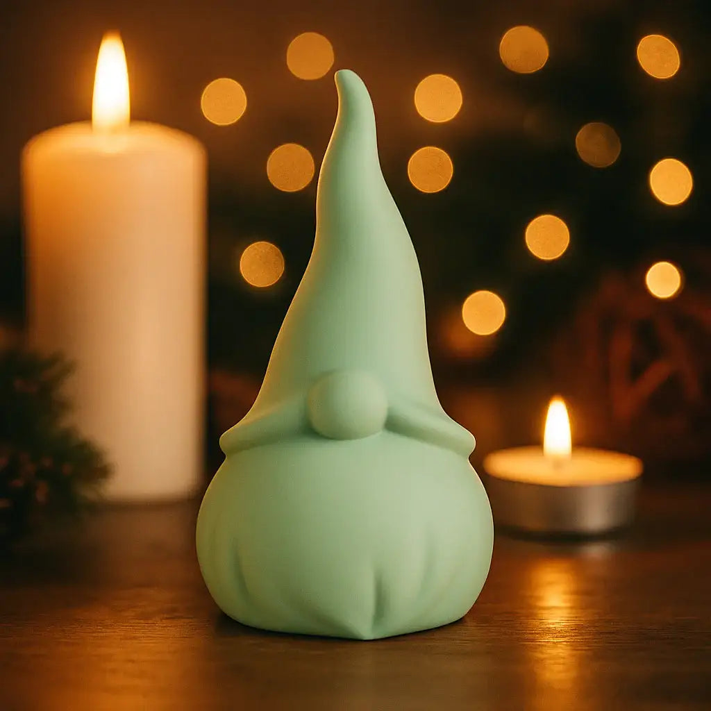 Handgegossener Wichtel als Zwerg-Wichtel-Deko – liebevoll inszeniert in saisonalen Mockups von Frühling bis Winter, ideal für kreative DIY-Projekte, Geschenkideen und moderne Wohnakzente.