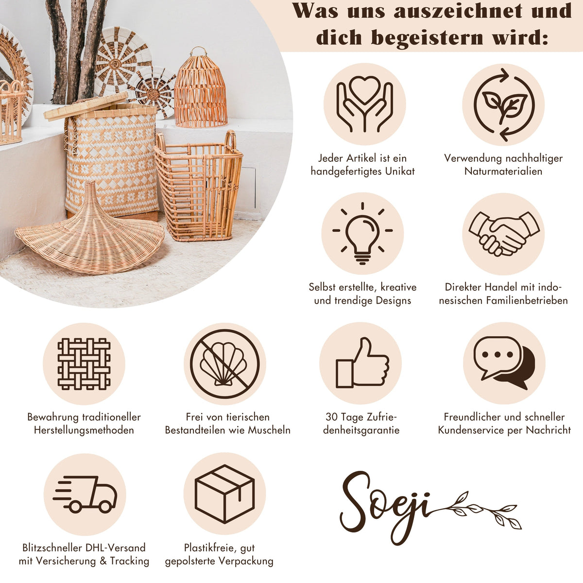 Wäschekorb SEMERU – Wasserhyazinthe