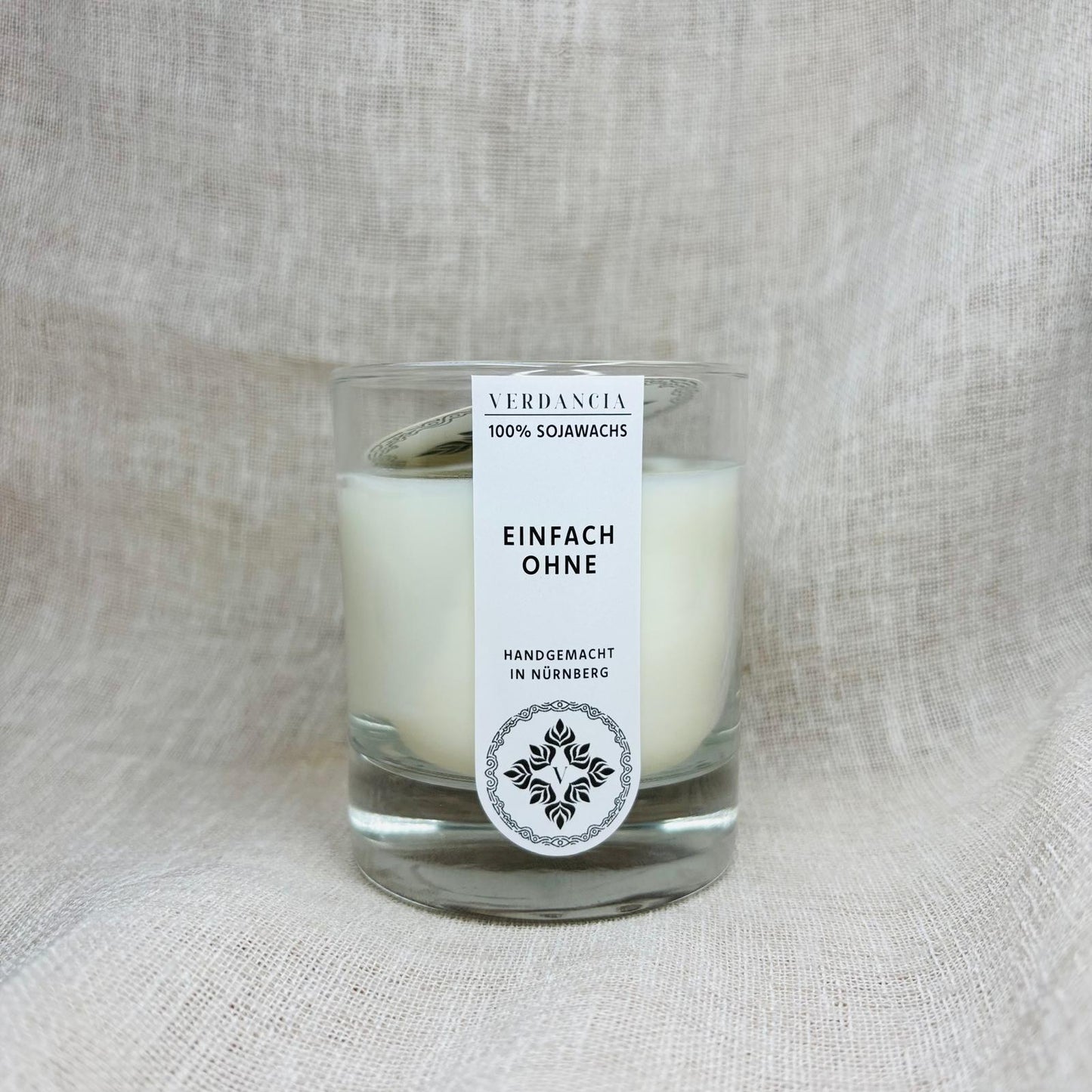 Soy Scented Candle "Simply Without" - unscented, 100% soy wax