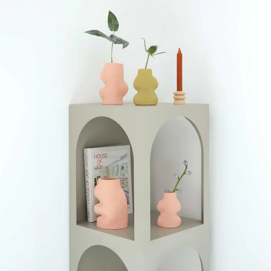 Fluxo Keramikvase, Medium (M), Rosa - by SteinKunstWerk | DS aus nachhaltiger Herstellung