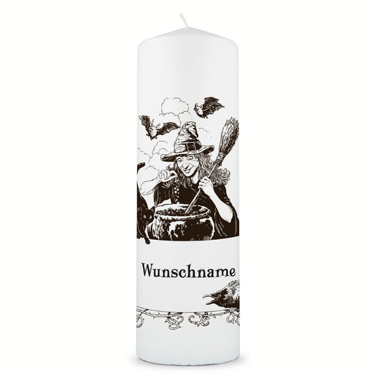 Personalisierte Halloween-Kerze Hexentrank mit Wunschname – 25 cm