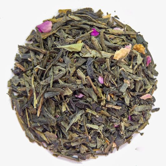 Grüner Earl Grey – weitere Produktansicht mit Darjeeling und Bergamotte