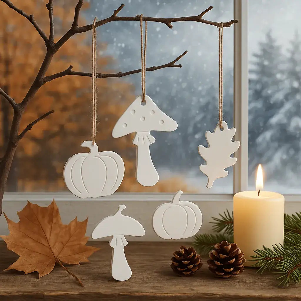 Herbstliche Anhänger – Blätter, Kürbisse & Pilze als stilvolle Dekoration - by SteinKunstWerk | Deko aus nachhaltiger Herstellung