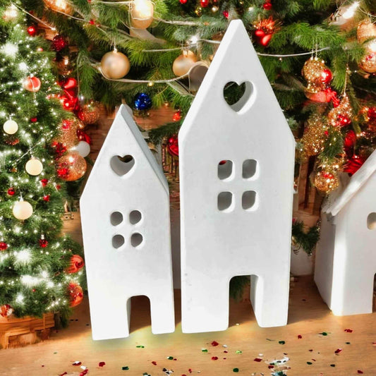 Handgefertigtes Lichterhaus – Individuelle Weihnachtsdeko mit einzigartigem Charme - by SteinKunstWerk | aus nachhaltiger Herstellung