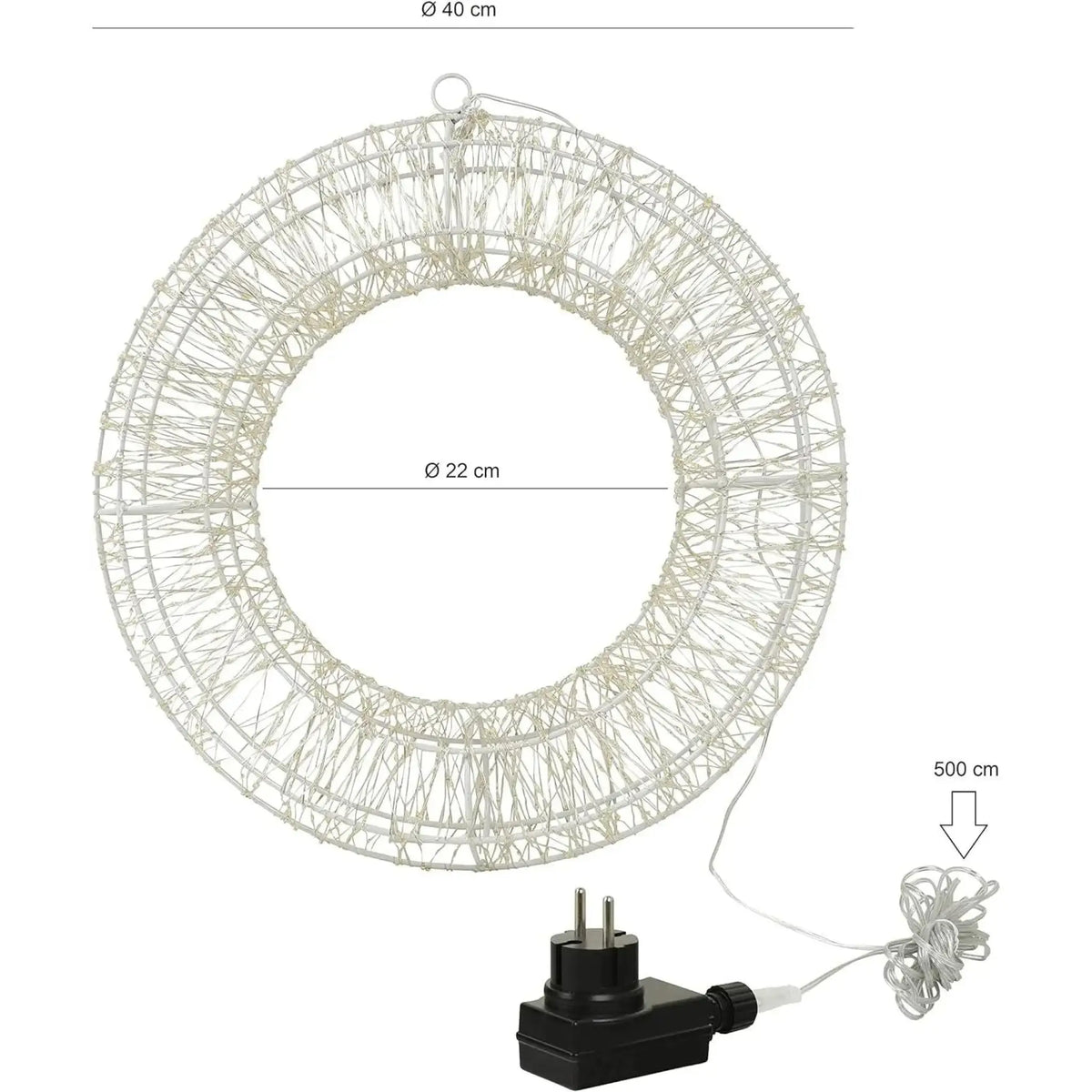 LED-Türkranz 36 cm mit Timer als stimmungsvolle Weihnachtsdekoration