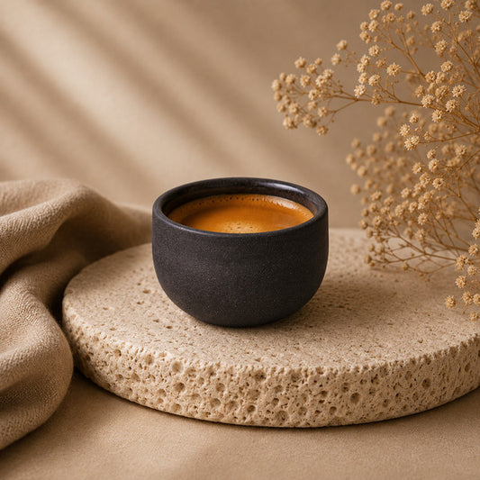 Lifestyle-Szene mit einer minimalistischen KUMO Keramiktasse