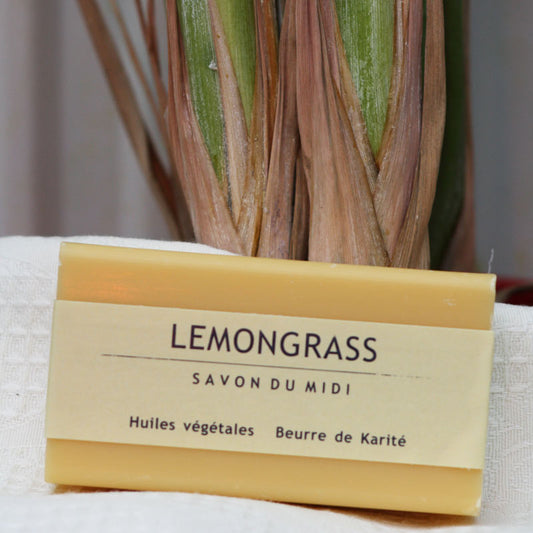 Lemongras Pflanzenseife 100 g – Detailansicht der französischen Seife
