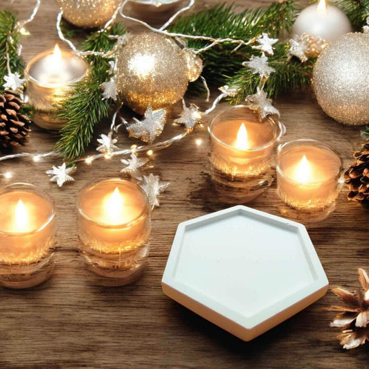 Handgefertigter sechseckiger Deko-Teller - by SteinKunstWerk | HE aus nachhaltiger Herstellung