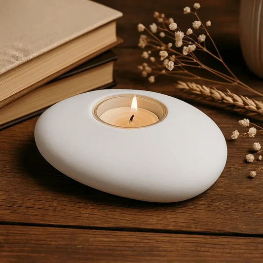 Ovale Eleganz – dein handgegossener Teelichthalter mit Bedeutung - by SteinKunstWerk | Deko aus nachhaltiger Herstellung