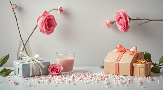 Persönlich verpacktes Geburtstagsgeschenk mit Karte und kleinem Dekostück