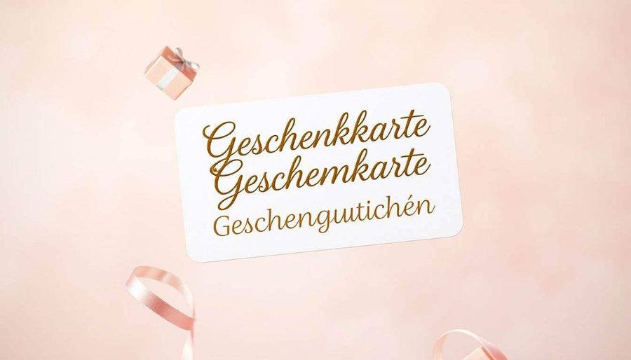 Geschenkkarte mit persönlicher Nachricht und kleiner Aufmerksamkeit