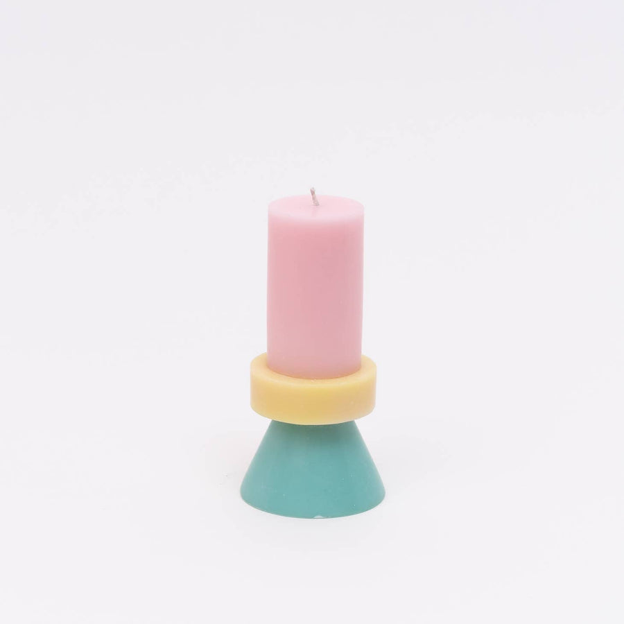 Stack Candle Tall Rosa Hellgelb Mint