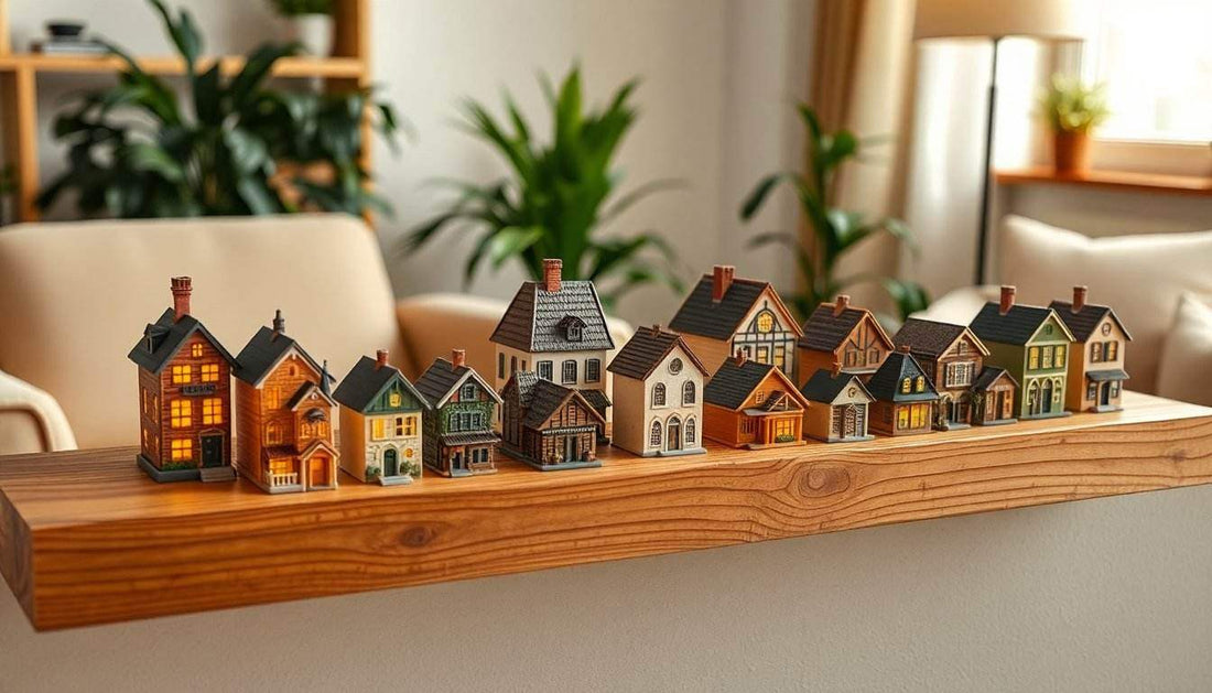 Kreative Deko für dein Zuhause: Das Set aus 15 Häuschen aus hochwertiger Spezialgießmasse - SteinKunstWerk