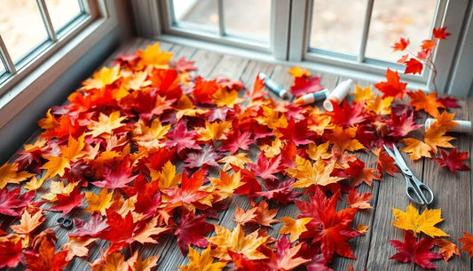 Gepresste bunte Herbstblätter für Karten und Girlanden
