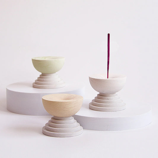 Scala Jesmonite incense holder by Extra&ordinary Design