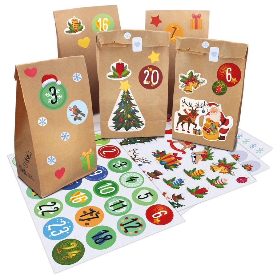 DIY-Adventskalender mit Kraftpapiertüten zum persönlichen Befüllen