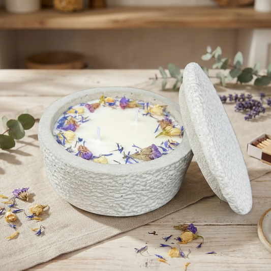 Bougie XL Citronella La Fleur avec couvercle pour moments d’été dehors