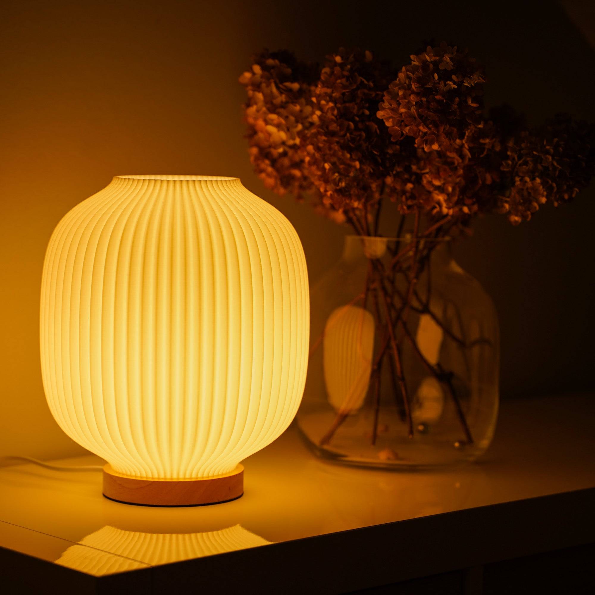 Puro lamp with warm minimalist light for Japandi interiors and quiet rituals