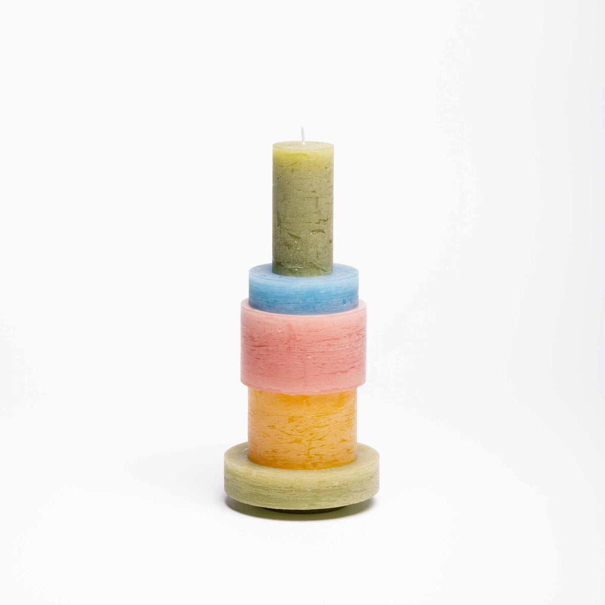 Stan Editions Candle Stack 03 modulaire designkaars in roze en geel