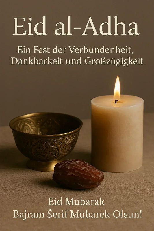 Festliche Tischszene zu Eid al-Adha mit zurückhaltender Dekoration