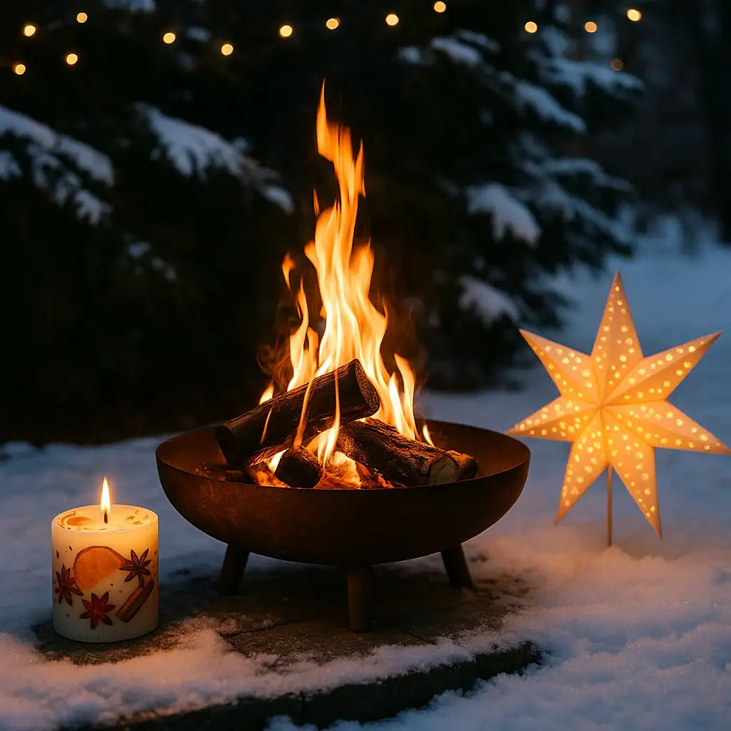 Adventsmagie im Freien: Festliche Gans vom Drehspieß & winterliches Feuer-Ambiente - inspirierende Geschichten & Rituale von SteinKunstWerk | Achtsamkeit & Design