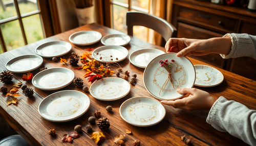 Unvergessliche Geschenke aus unseren weißen Sternzeichen-Tellern basteln: DIY-Ideen mit herbstlichem Touch-Stein.Kunst.Werk.-steinkunstwerk.de