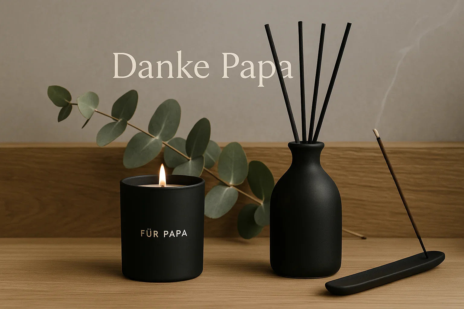 Persönliche Vatertagsgeschenke mit Becher, Karte und markanter Dekofigur