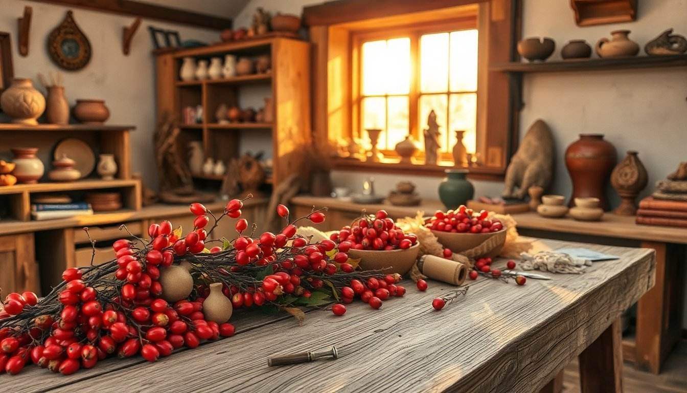 Kreative Herbstideen: Basteln mit Hagebutten und Produkten von Stein.Kunst.Werk - inspirierende Geschichten & Rituale von SteinKunstWerk | Achtsamkeit & Design
