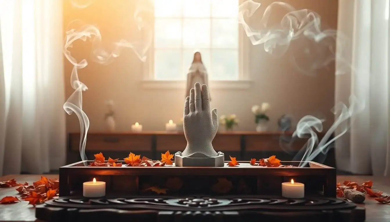 Räucherstäbchenhalter Hand der Fatima: Symbol für Schutz und Spiritualität - inspirierende Geschichten & Rituale von SteinKunstWerk | Achtsamkeit & Design